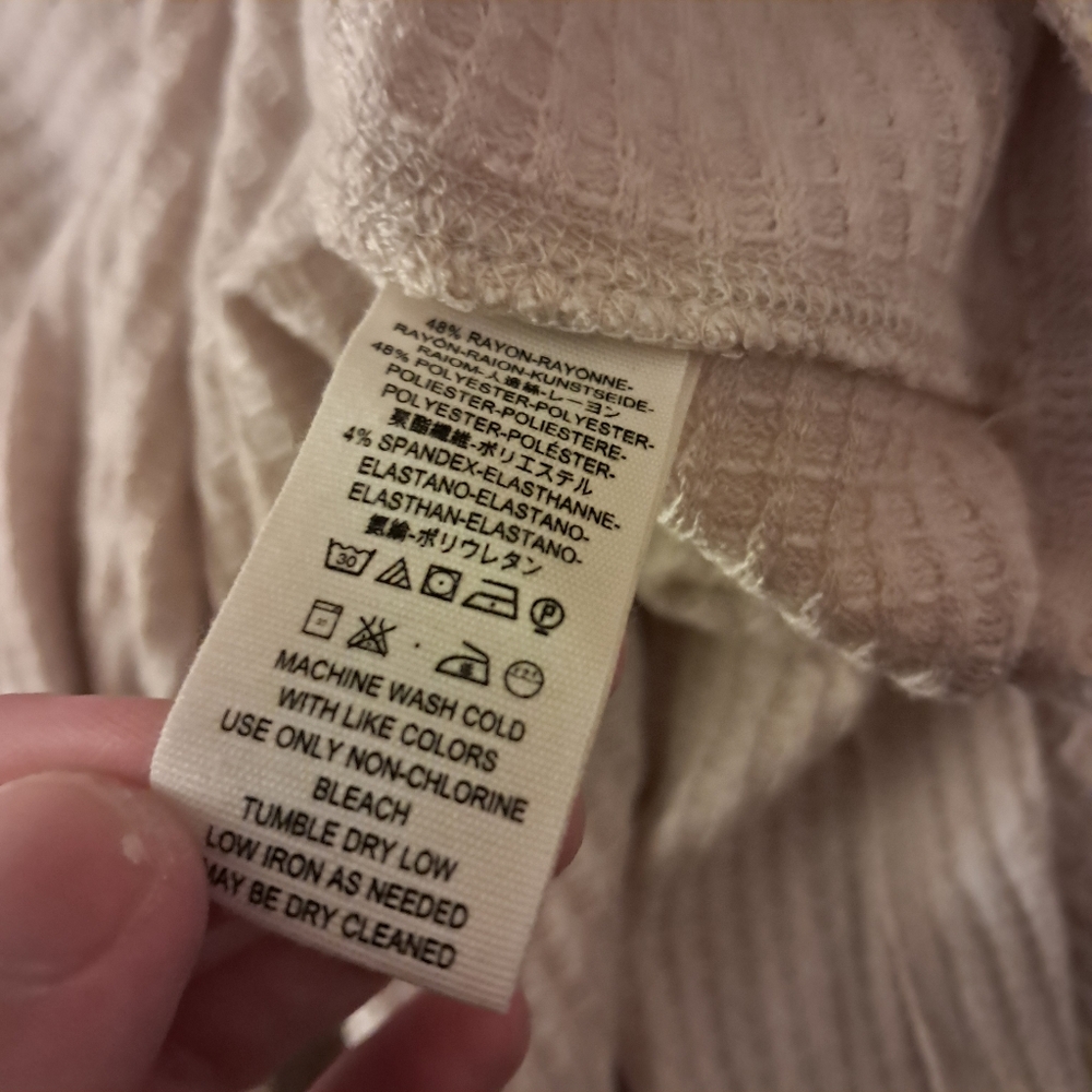 We The Free Sweater Women's Medium M Cream Waffle Cowl Neck Oversized Cozy - Picture 8 of 12